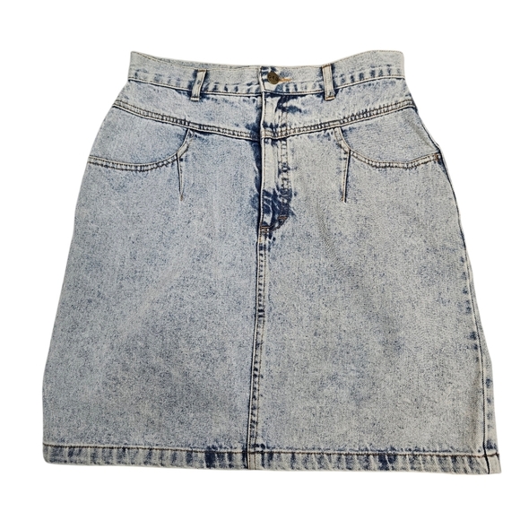 Vintage 80s Deb Acid Washed High Waist Denim Jean Skirt Size 11 Juniors P19‎ - Picture 12 of 12